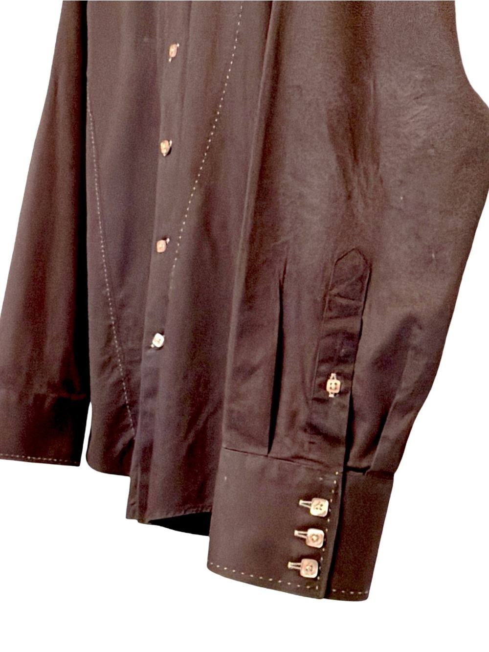 BOGOSSE Men’s Casual Button-Down Shirt with Contrast Stripe Lining & Cuffs - Picture 11 of 16